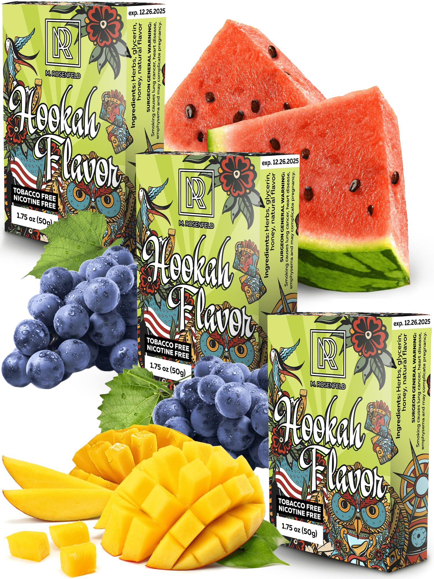 Jolof Store Shisha Flavours Set - 3 x 50g Nicotine Free Hookah Flavors