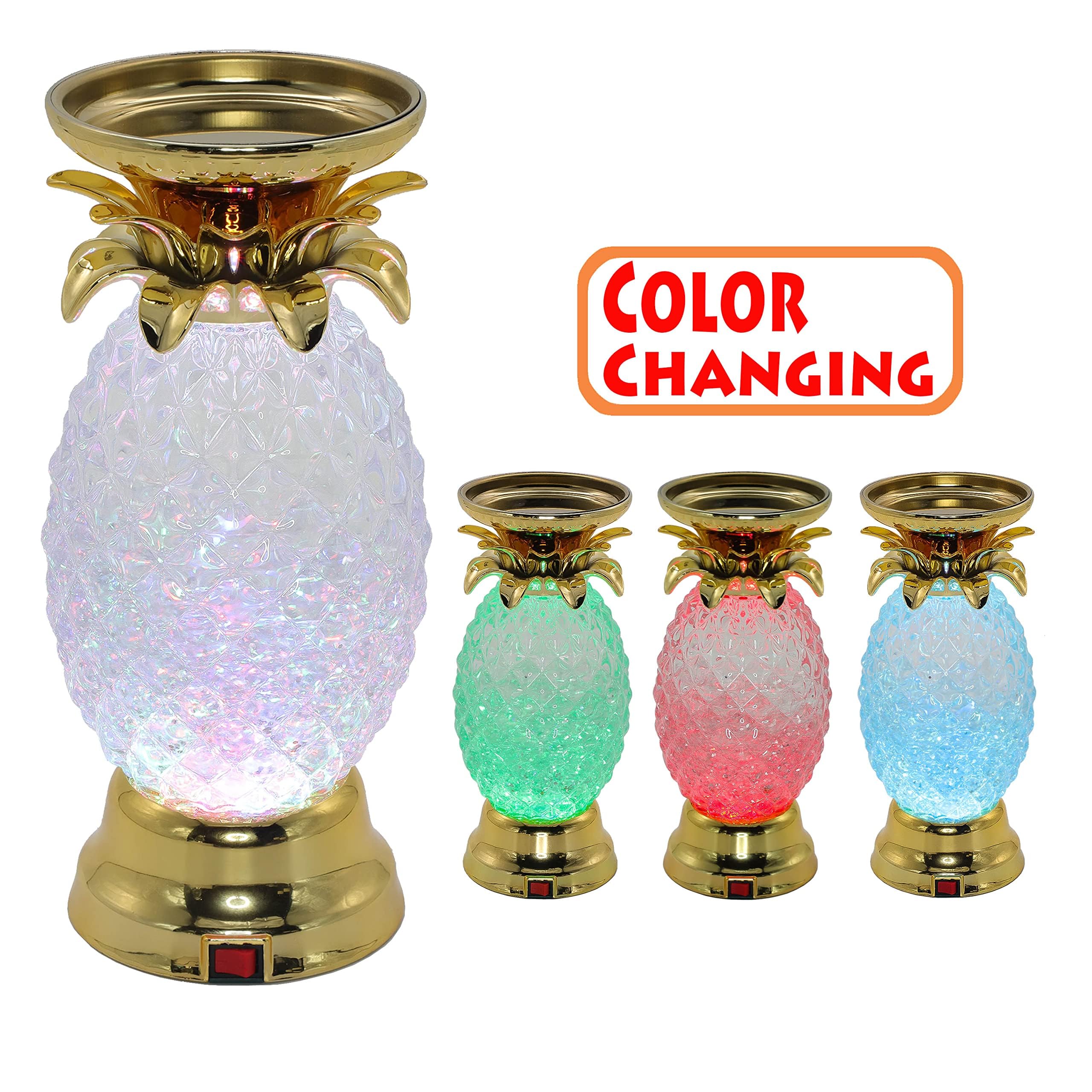 YAKii Pineapple LED Tornado Lamp | Color Changing Glitter Table Decor