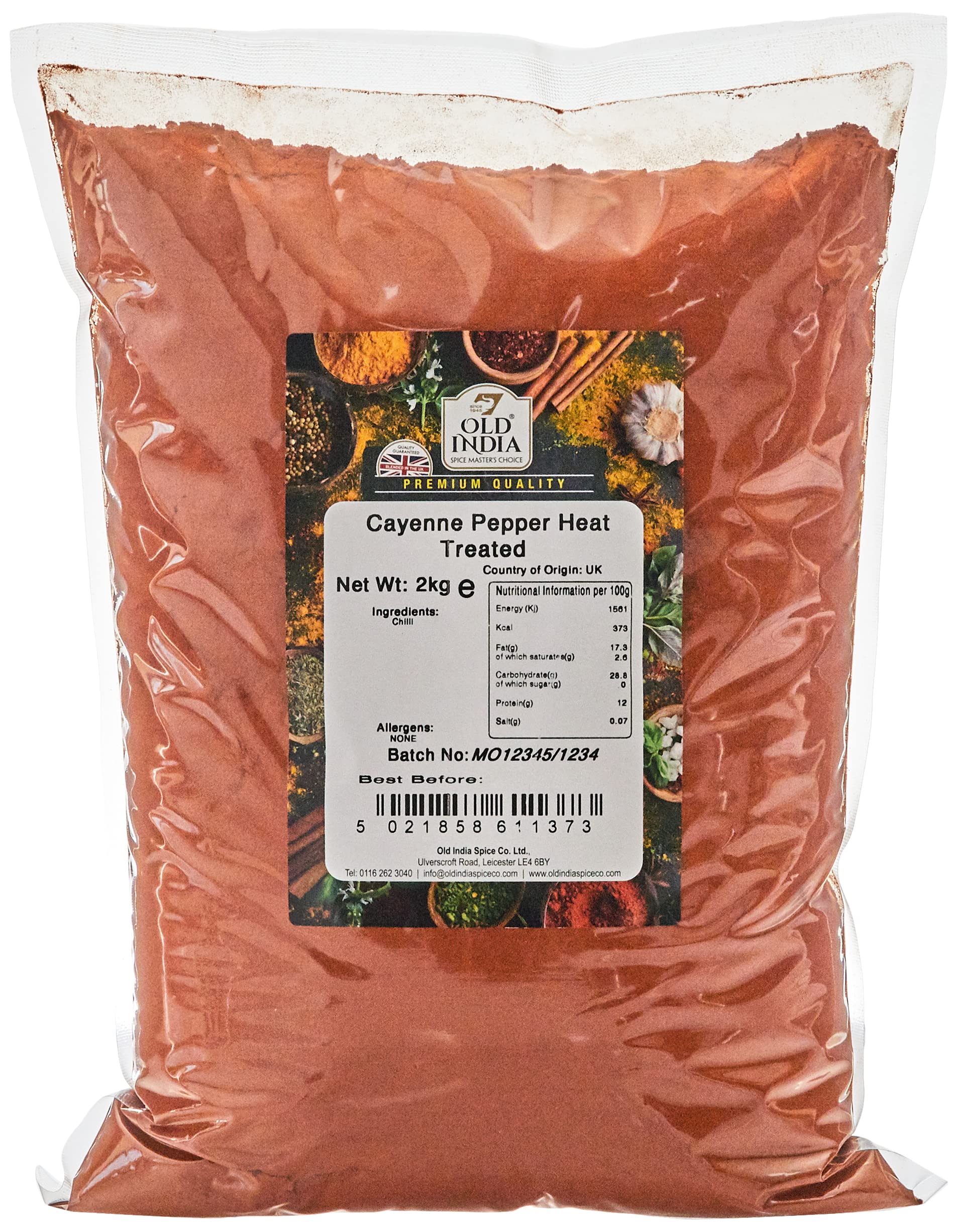 Old India Cayenne Pepper Heat Treated Chilli Powder - Bulk Spices 2kg
