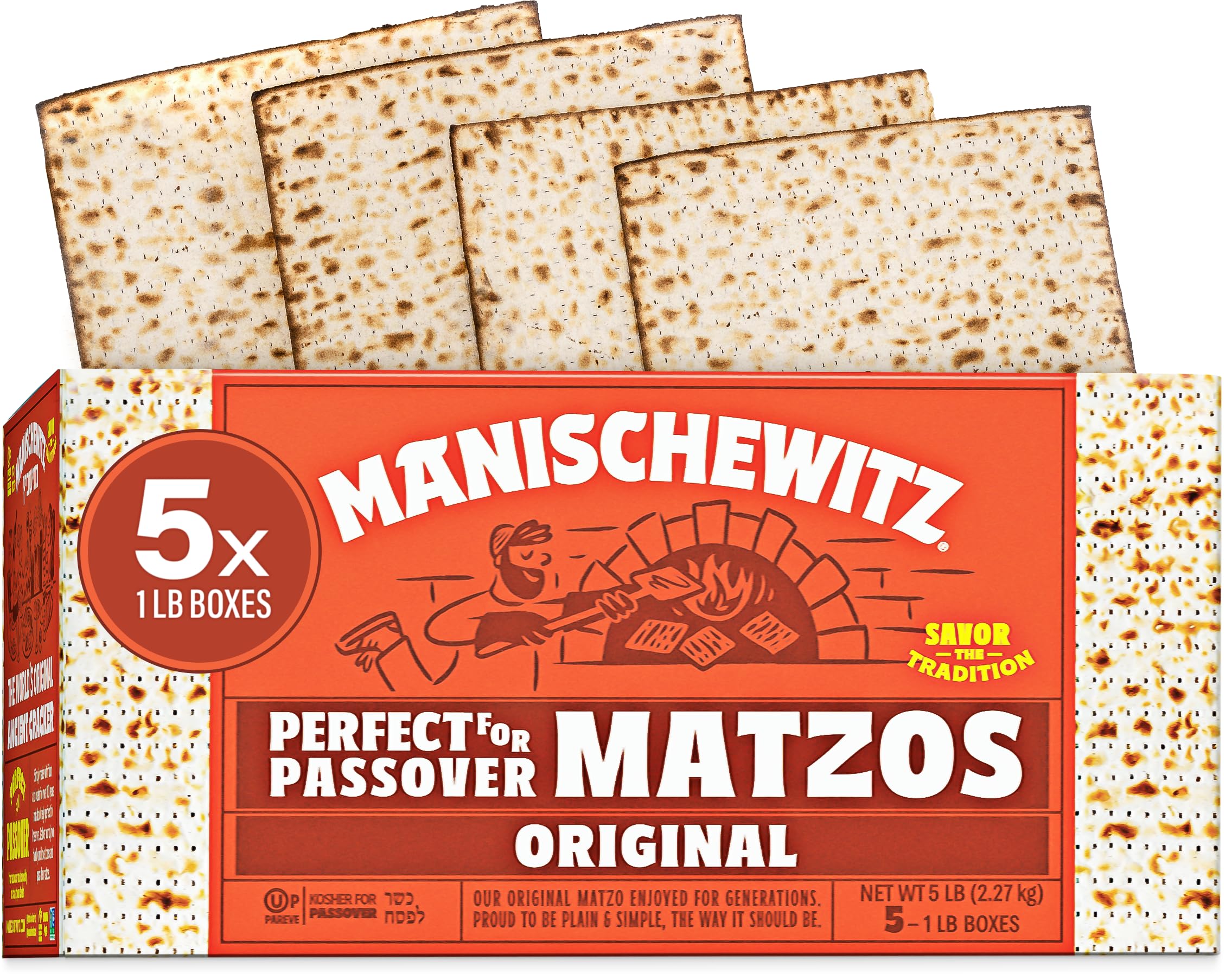 Manischewitz Passover Matzo – Original Unleavened Bread – 5 x 454g
