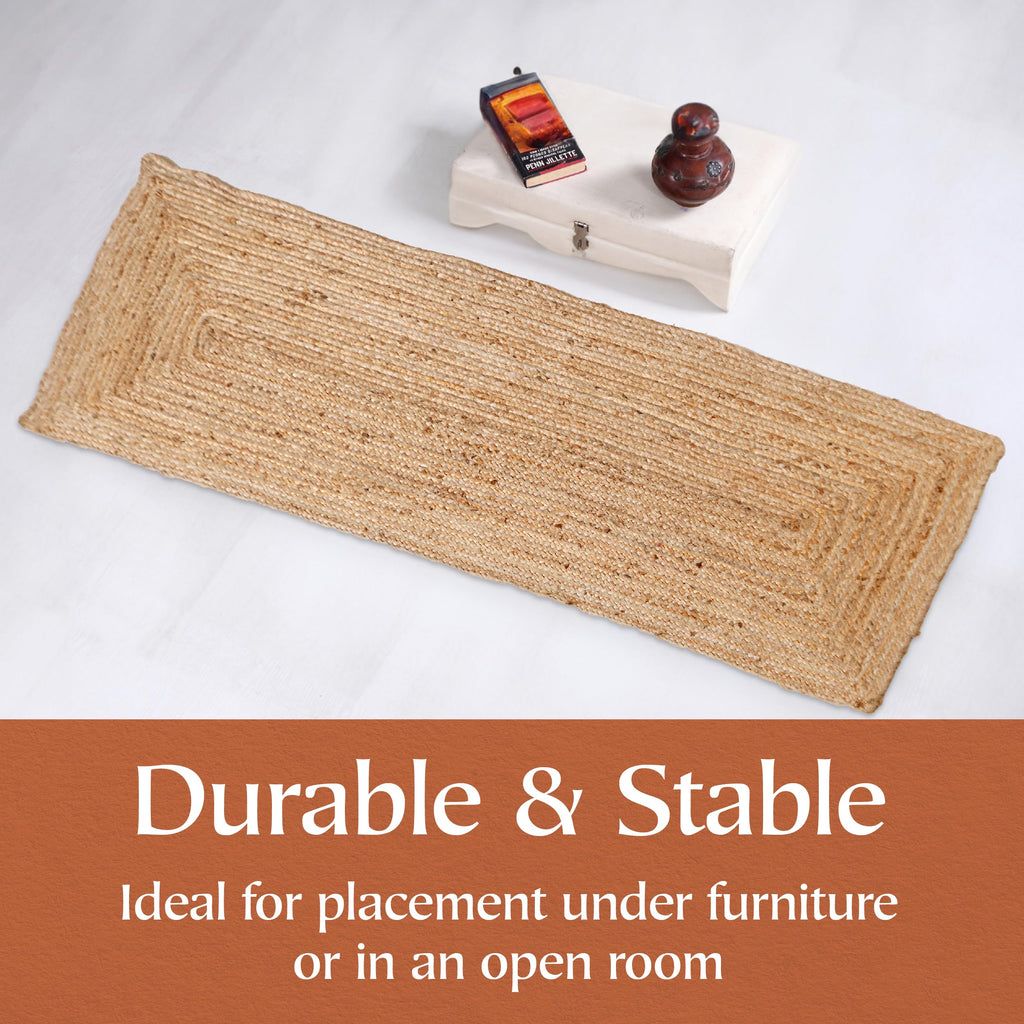 Jolof Store Dhaka Jute Area Rug – Hand Woven Natural Fiber Runner (60x180cm)