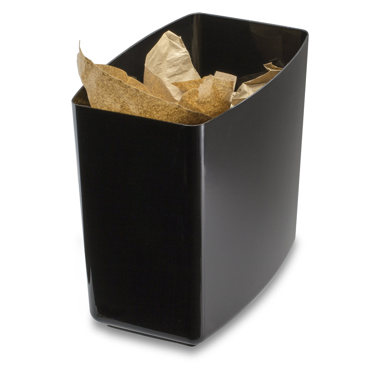 Officemate 2200 Series Executive Plastic Waste Bin Basket, 20 Quart Capacity, 13.625 x 8.5 x 12.75 Inches, Black 22262