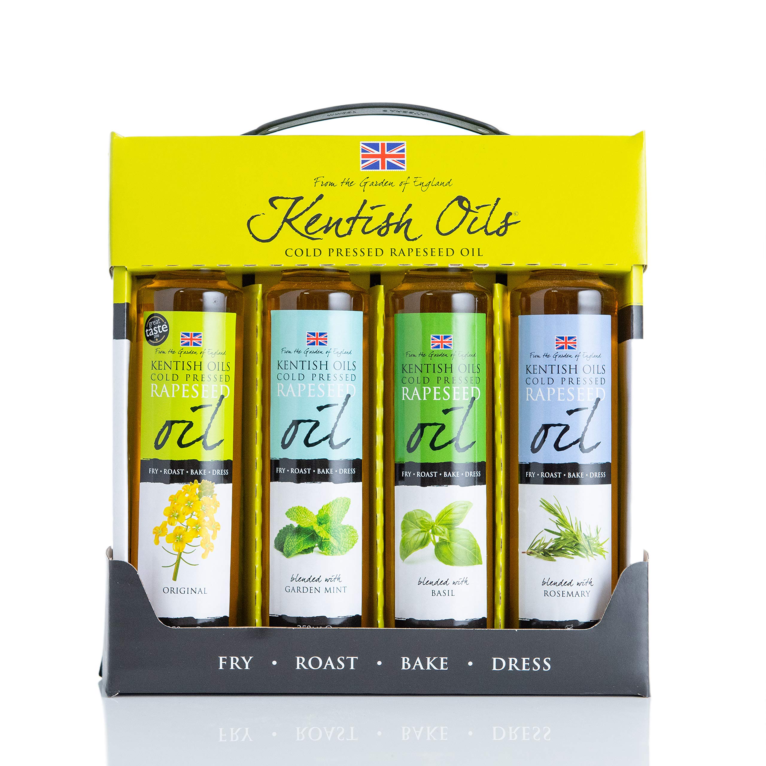 Kentish Oils Herb Infused Rapeseed Oil Carry Case - 4 x 250ml Bottles