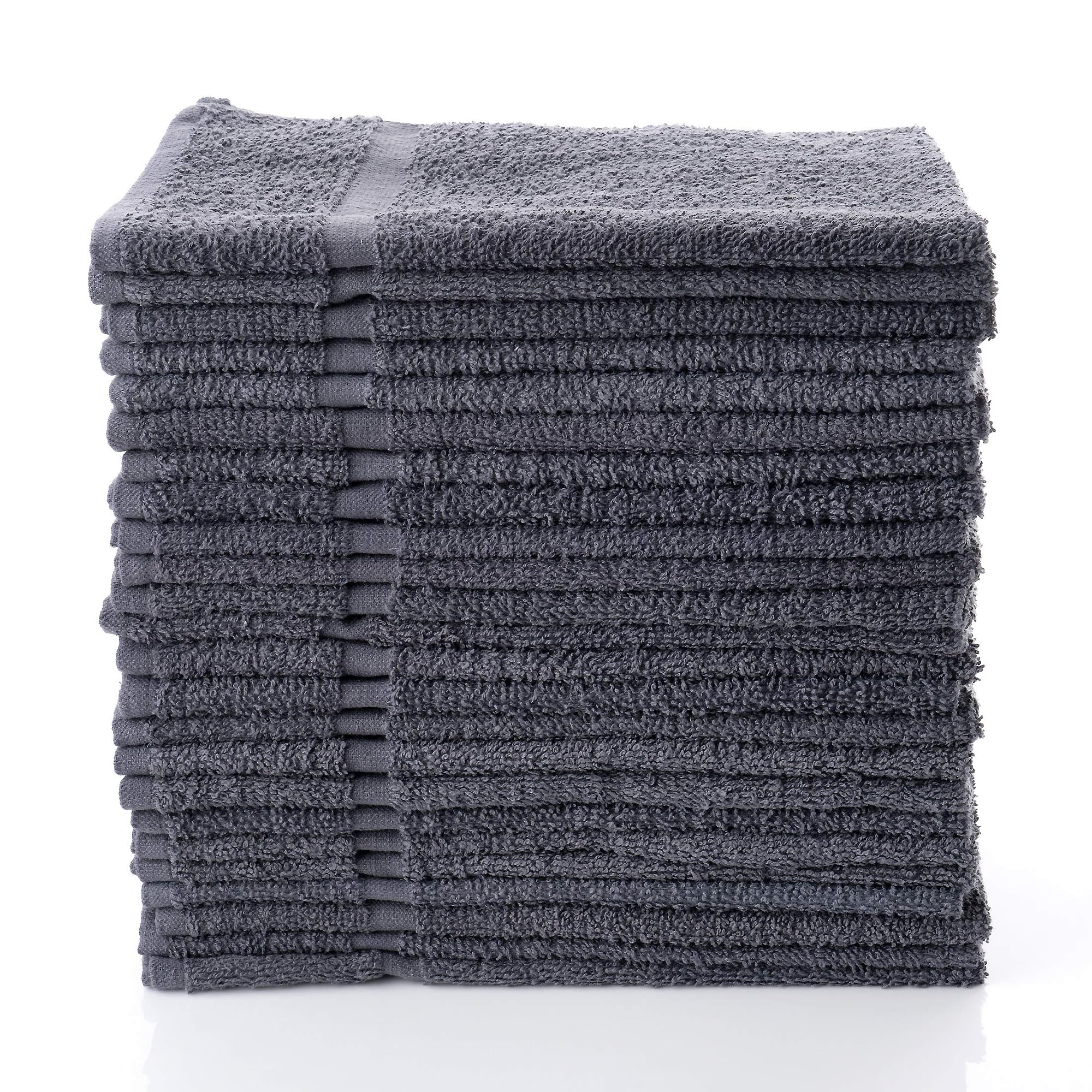 Simpli-Magic Cotton Hand Towels – 12 Pack Gray Absorbent 16x27 Towels