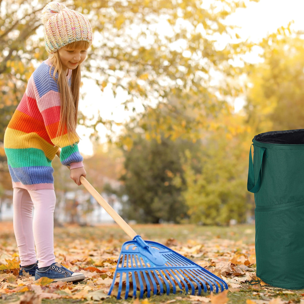 Relaxdays Set of 2 Pop-up Garden Waste Sacks - 120L Green Leaf Bags