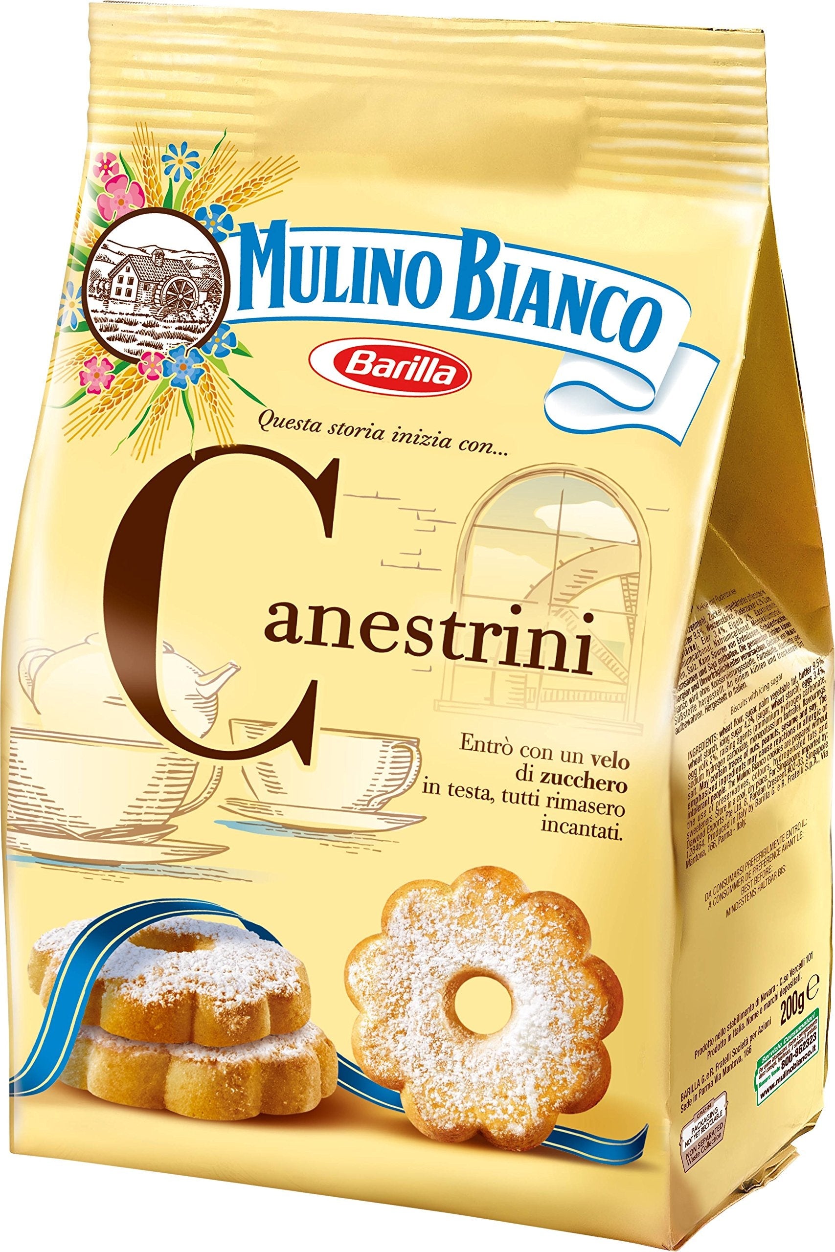 Mulino Bianco Canestrini Italian Shortbread Biscuits, 200g - 10 Pack