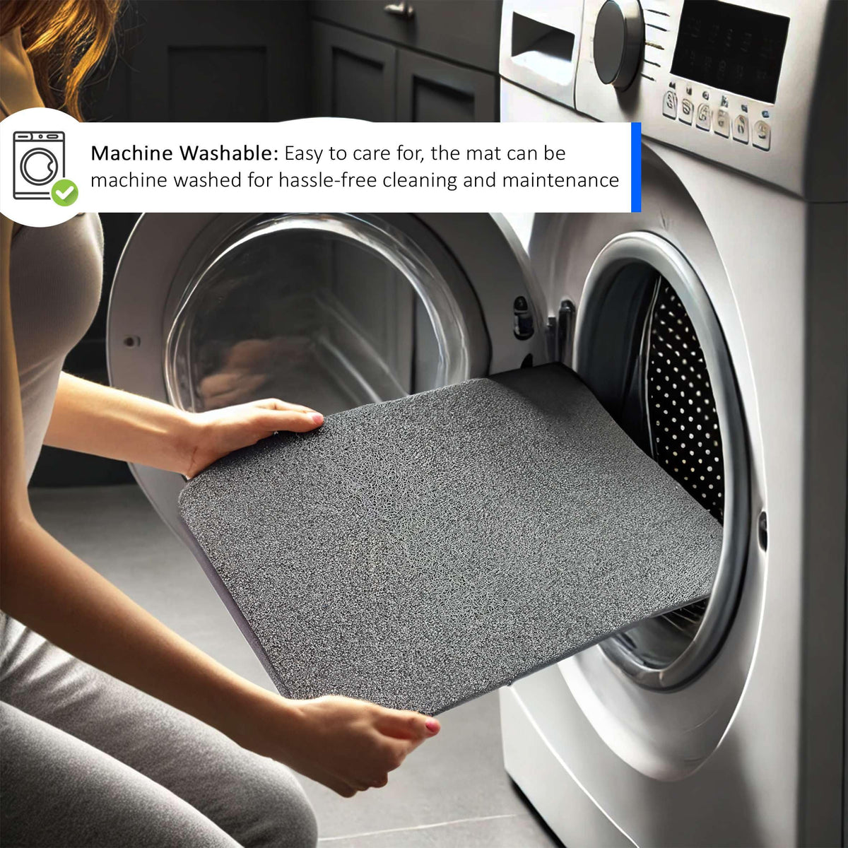 Loofah Shower Mat, Non Slip PVC Spaghetti Mat for Wet Area Inside Shower, Super Comfy Soft Matt, Quick Dry, Bacteria & Mould Resistant, Curved Edge - image 5