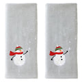 SKL Home Snowman Cotton Hand Towel Set | Festive Holiday Decor - 2pk
