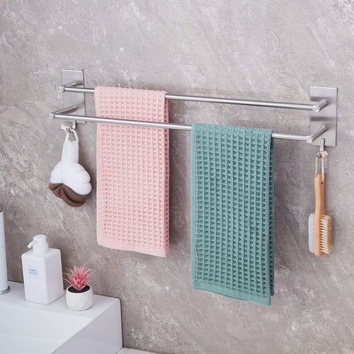 Jolof Store 2-Tier Self Adhesive Towel Rail | SUS304 Stainless Steel 60CM