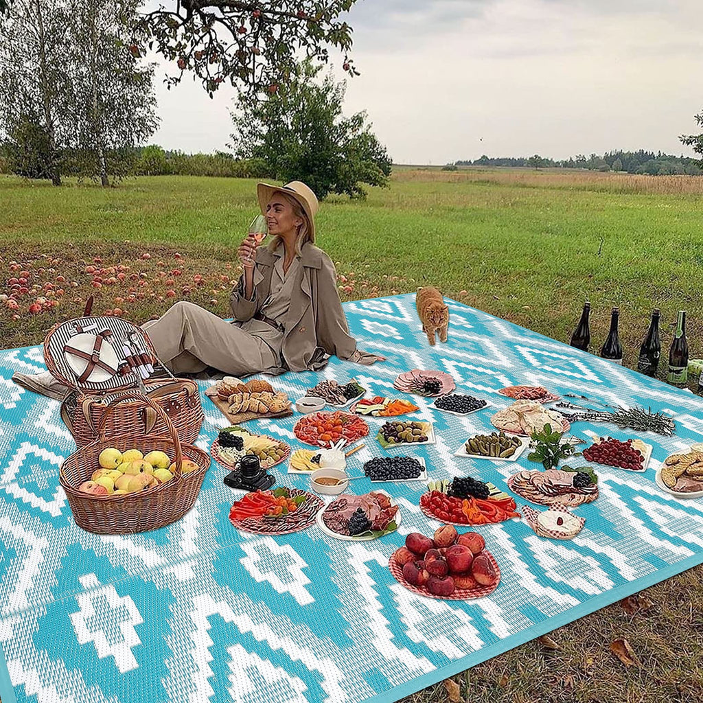 Enyhom Outdoor Rug | 150x240cm Reversible Plastic Straw Picnic Mat