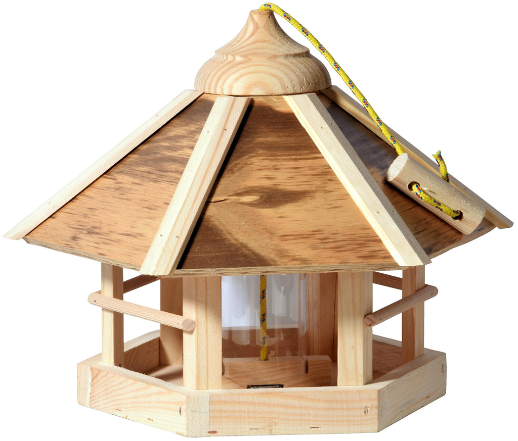 dobar Camouflage Wooden Bird Feeder - Hanging Weatherproof Bird House