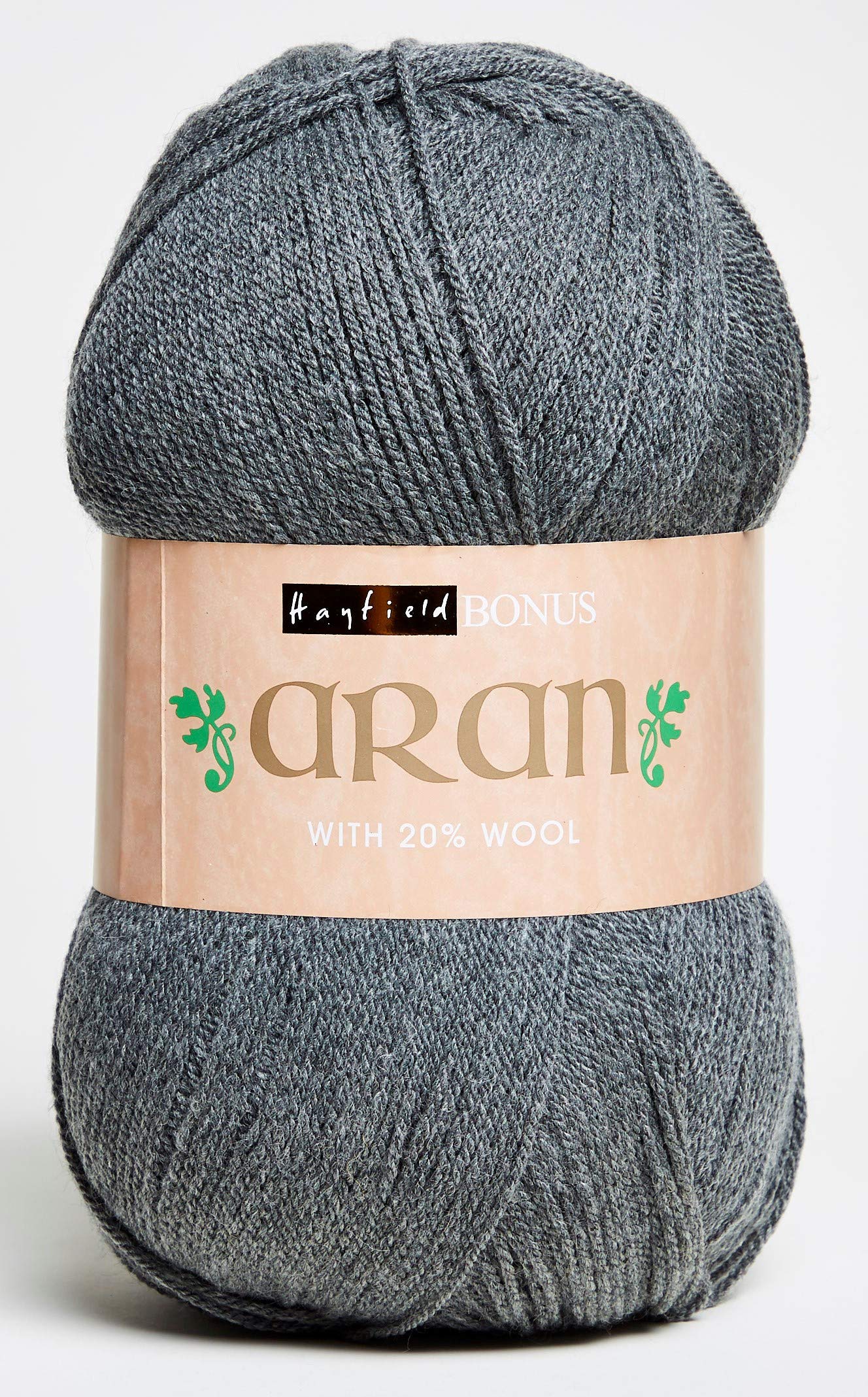 Sirdar Hayfield Bonus Aran Wool Blend Knitting Yarn - Forge Grey, 400g