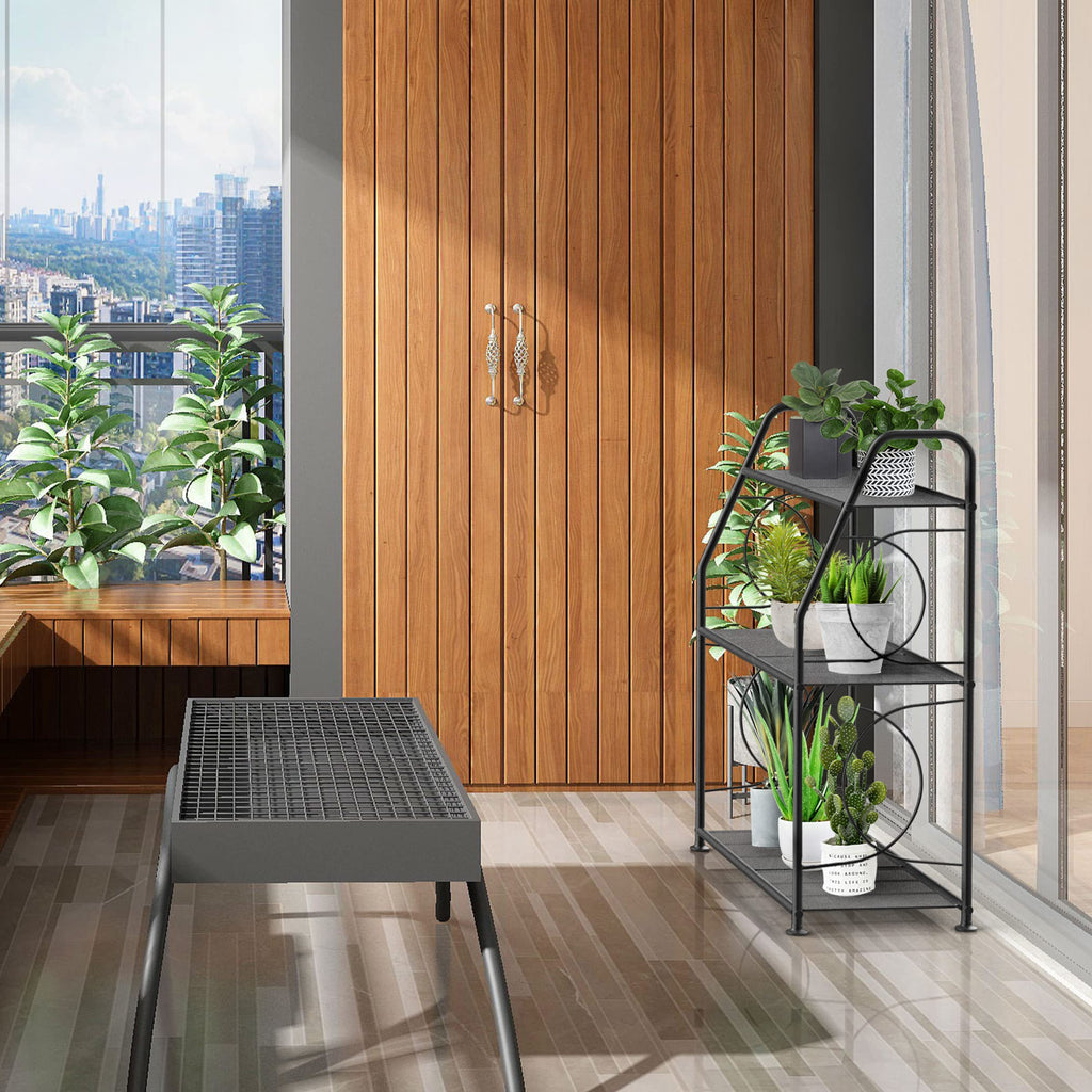 VyGrow 3-Tier Metal Plant Stand – Heavy Duty Indoor & Outdoor Rack