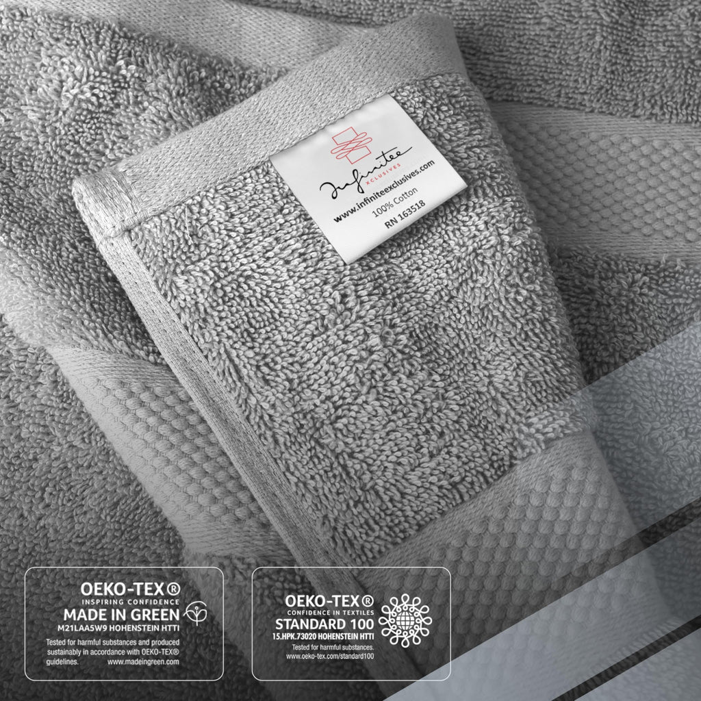 Infinitee Xclusives 100% Cotton Bath Towels - Set of 4 | Charming Grey