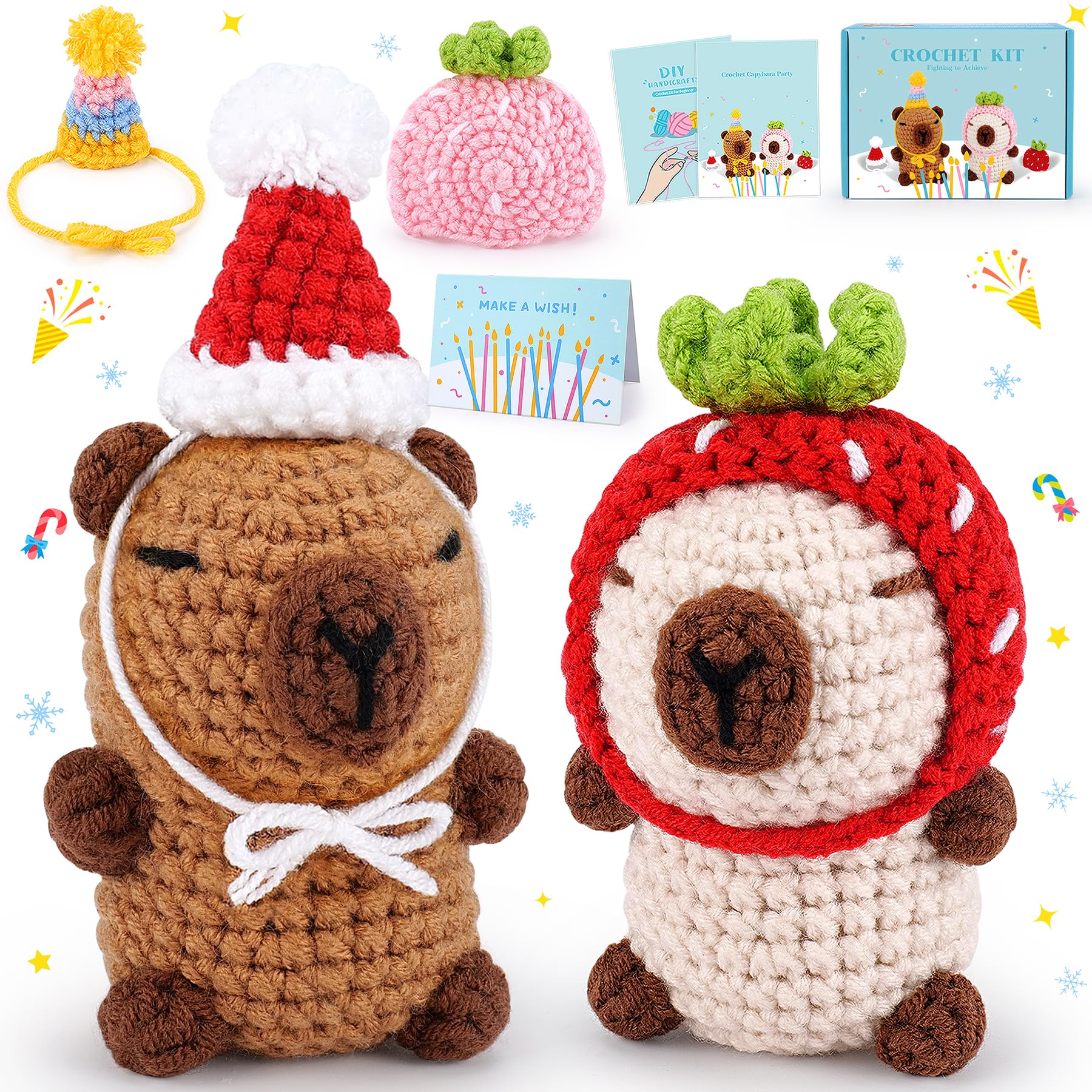 Jolof Store Capybara Crochet Kit for Beginners | Animal Knitting Set