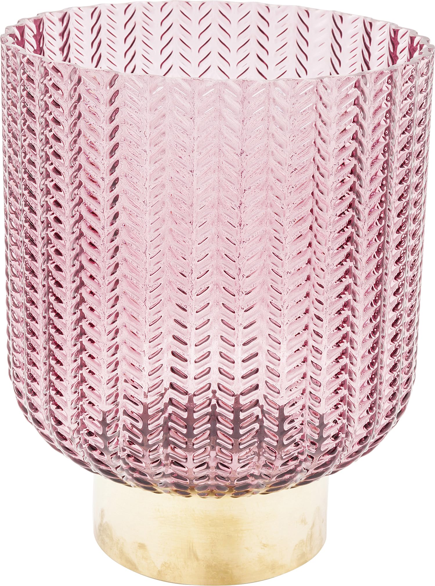 Kare Design Barfly Berry Handblown Glass Vase – Pink & Brass, 24cm