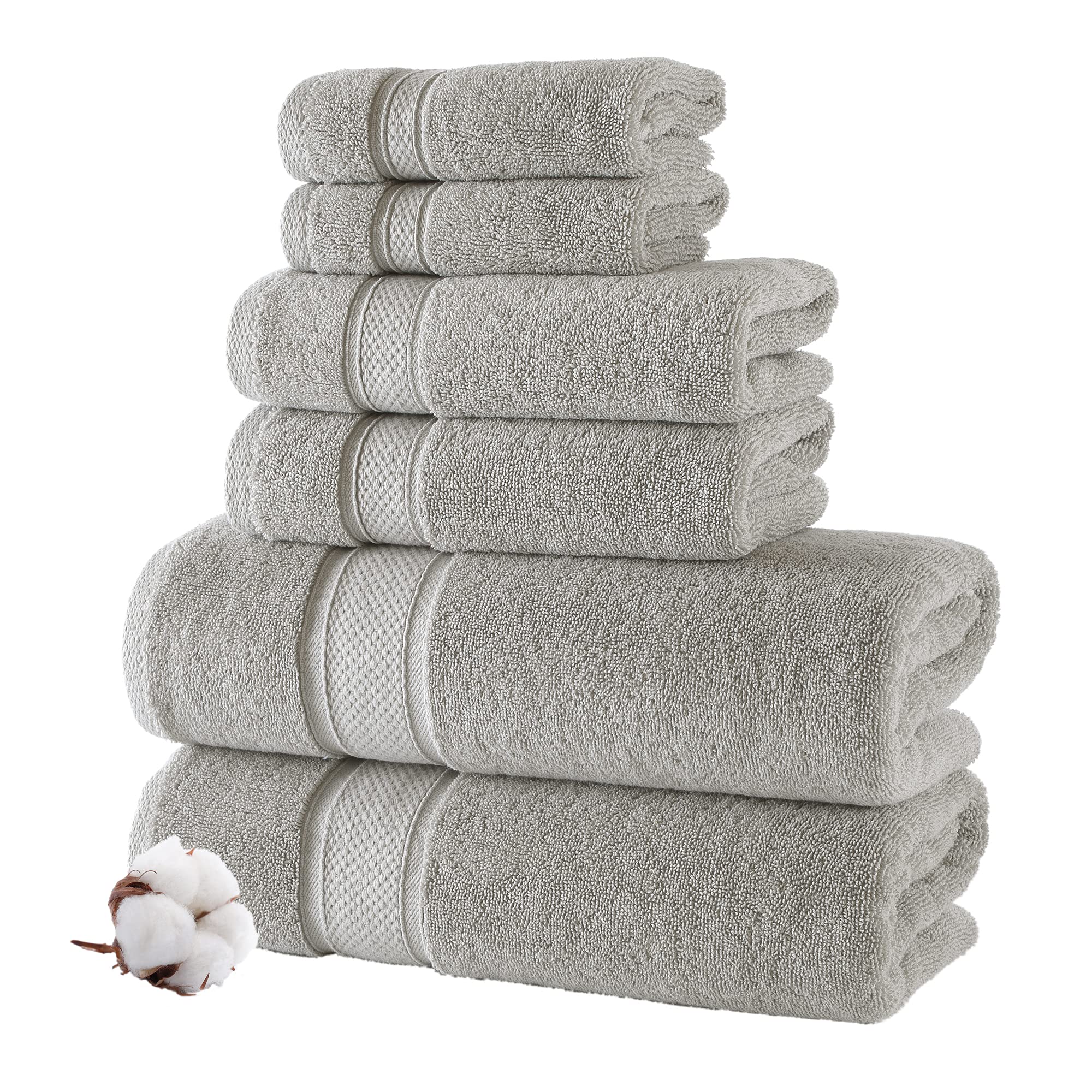 NOVA Luxury Linen Organic Turkish Towel Set - 6 Piece Mirage Grey