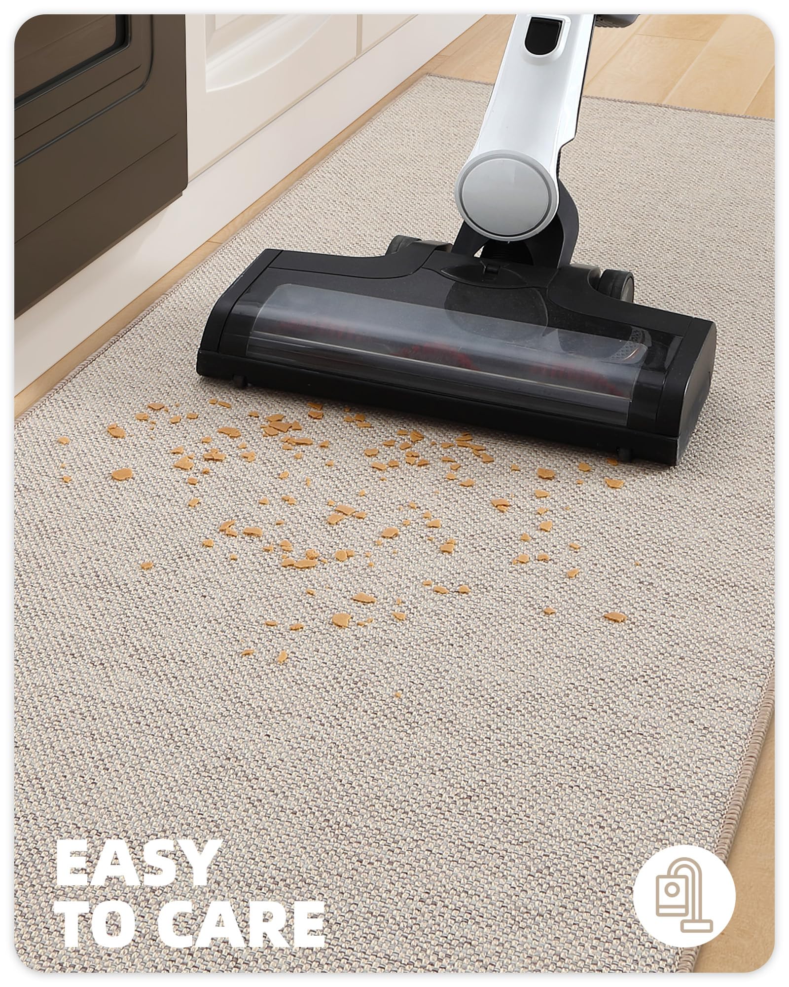 Color&Geometry Washable Kitchen Rug – 43x120cm Non-Slip Woven Runner