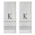 SKL Home Monogrammed Cotton Hand Towel Set | White & Gray, 16x26
