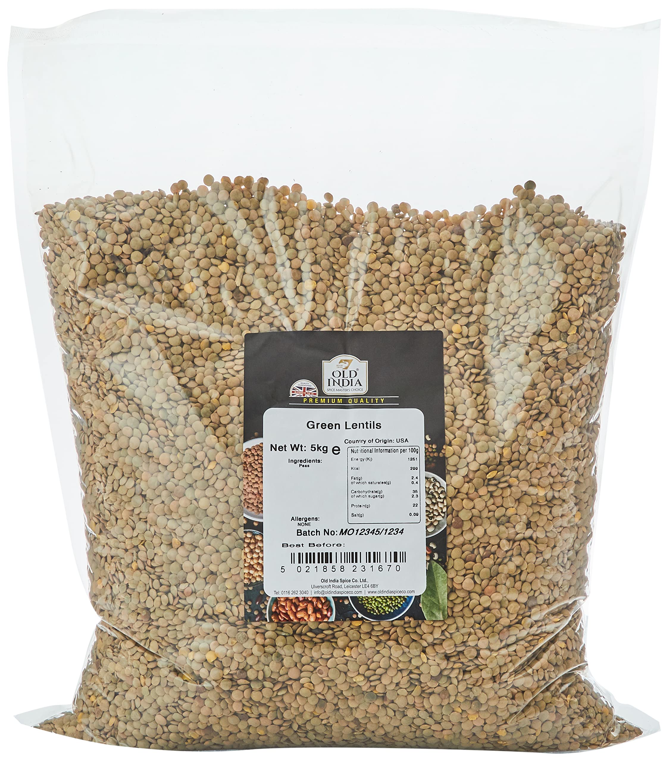Old India Green Lentils – 5kg Bulk Dried Pulses for Healthy Cooking