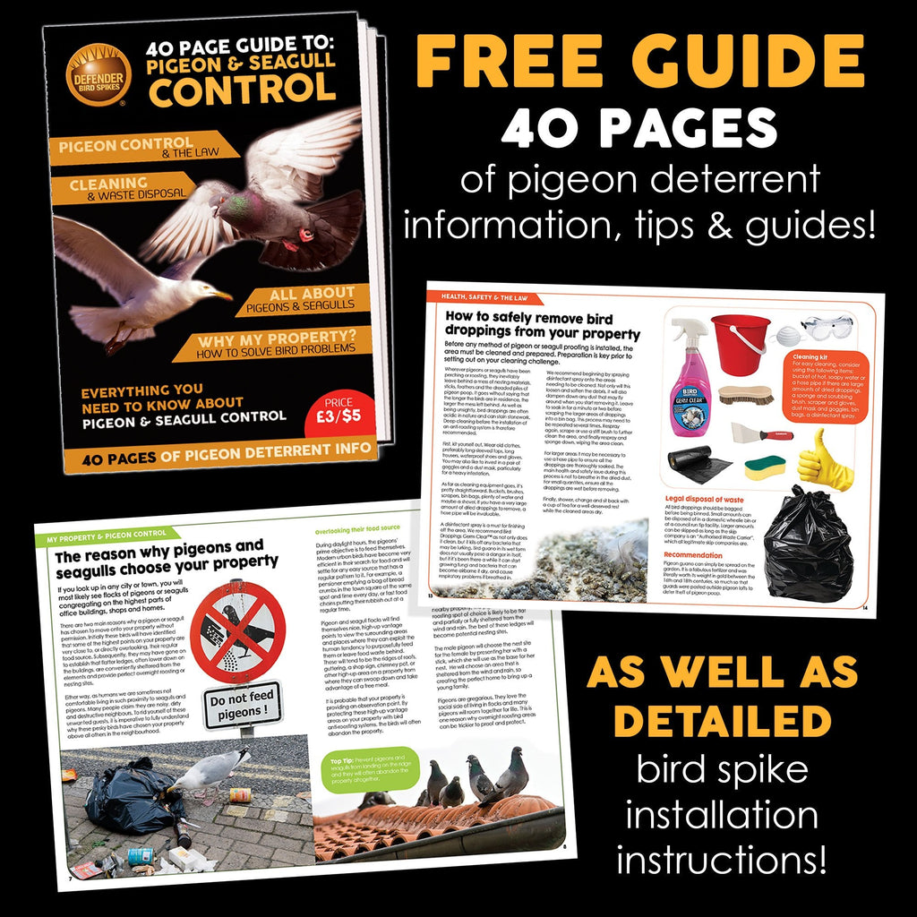 Defender Wide Plastic Bird Spikes - 15m Pigeon Deterrent Kit with Glue