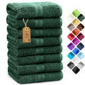 NatureMark 8-Piece Hand Towel Set | 100% Cotton 50x100cm - Dark Green