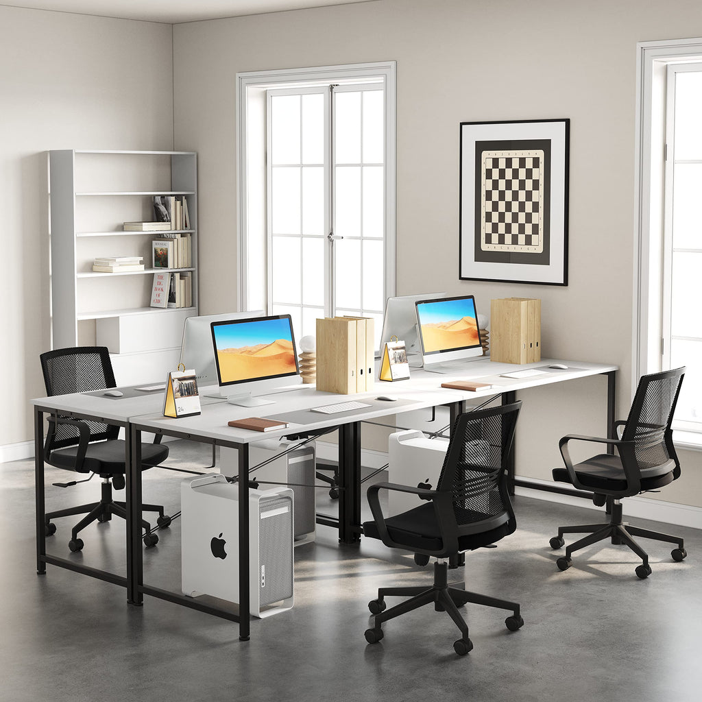 Flrrtenv 80cm Computer Desk | Small White Gaming Table with Metal Frame