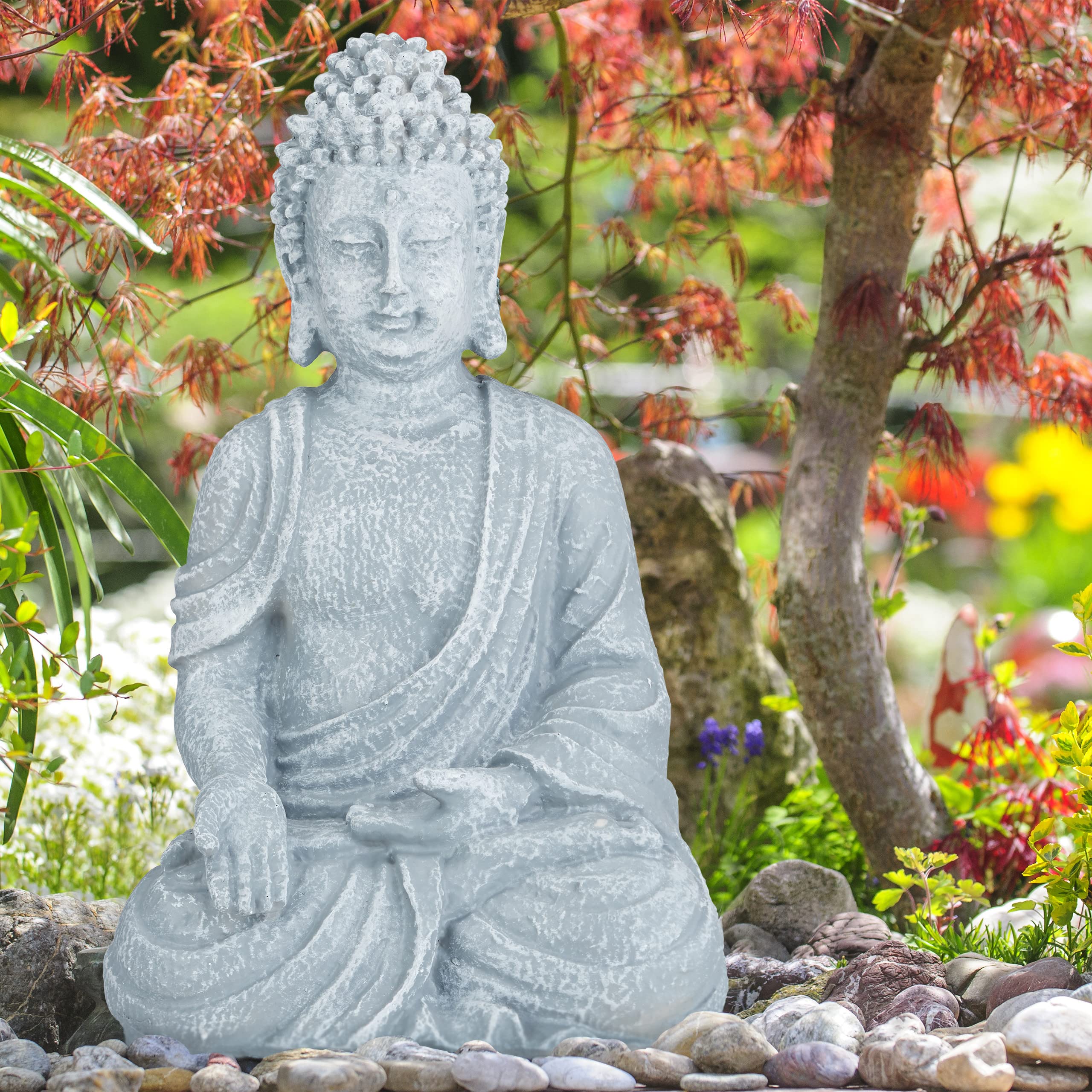 Zen Buddha Figurine - 40cm Weatherproof Garden Sculpture