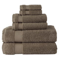 BERIBO 6-Piece Turkish Cotton Towel Set | 620 GSM Plush Coffee