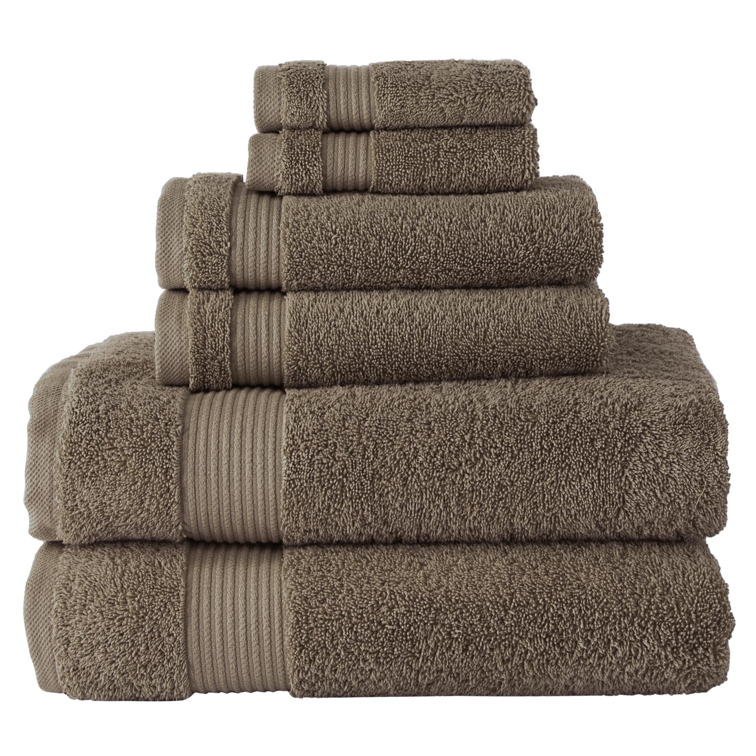 BERIBO 6-Piece Turkish Cotton Towel Set | 620 GSM Plush Coffee