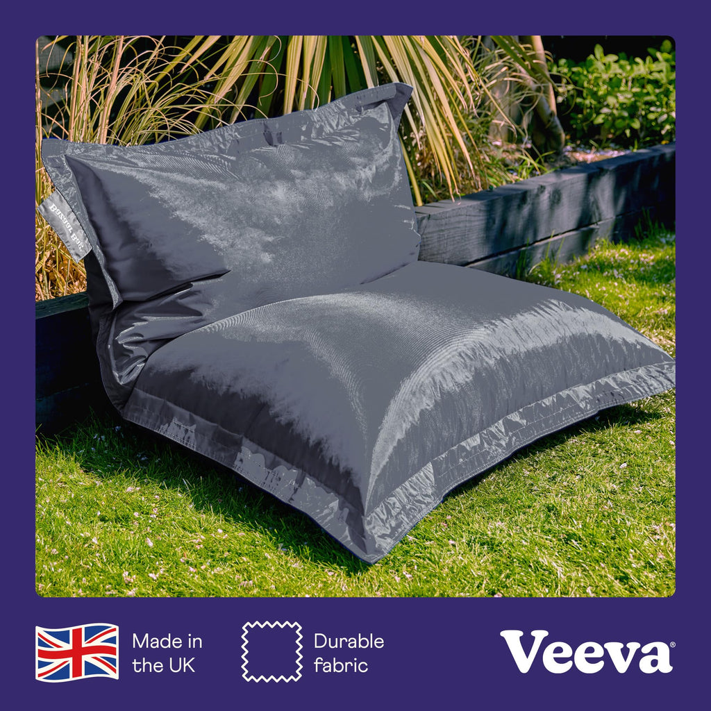 Bean Bag Bazaar Giant Outdoor Floor Cushion | Slate Grey Water-Resistant