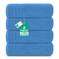 100% Cotton Extra Large Bath Towels Set of 4 76x152cm - Medium Blue