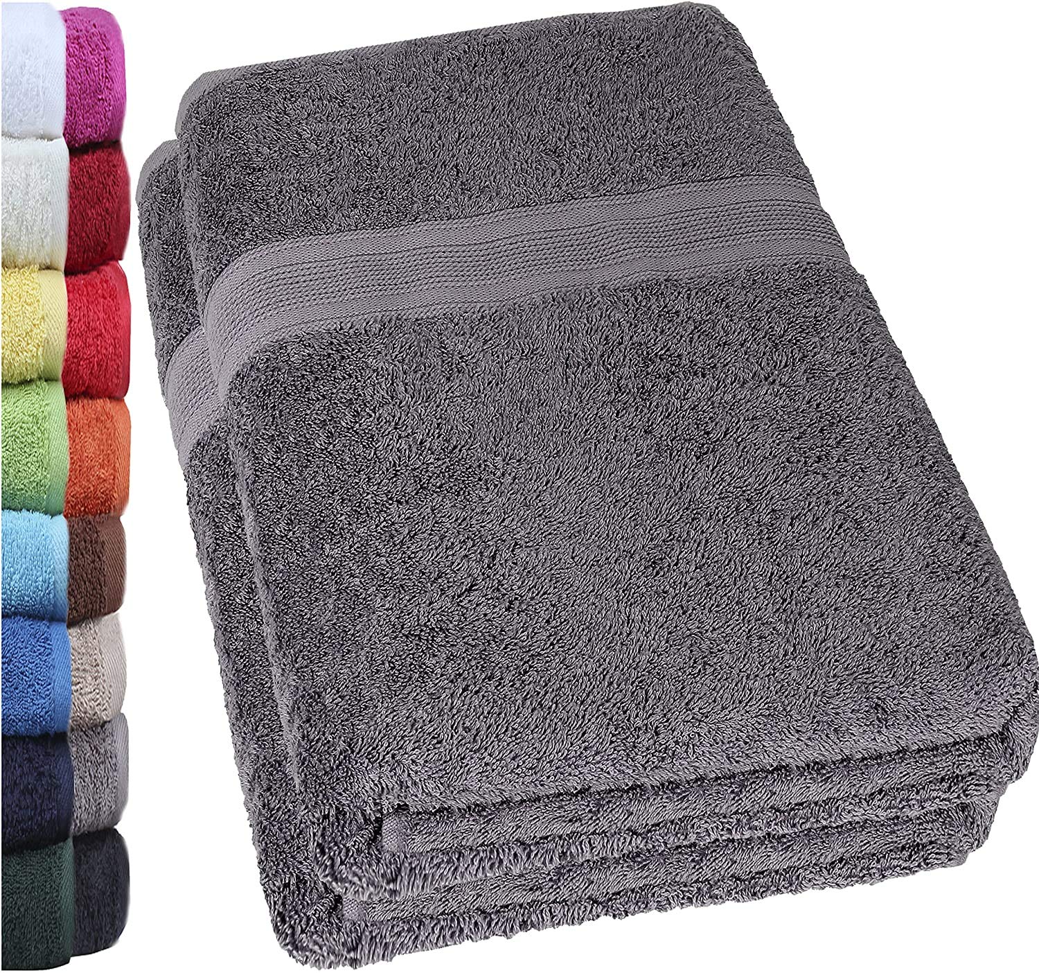 NatureMark Saunatuch 2er-Pack – 100% Baumwolle 80x200 cm Anthrazit