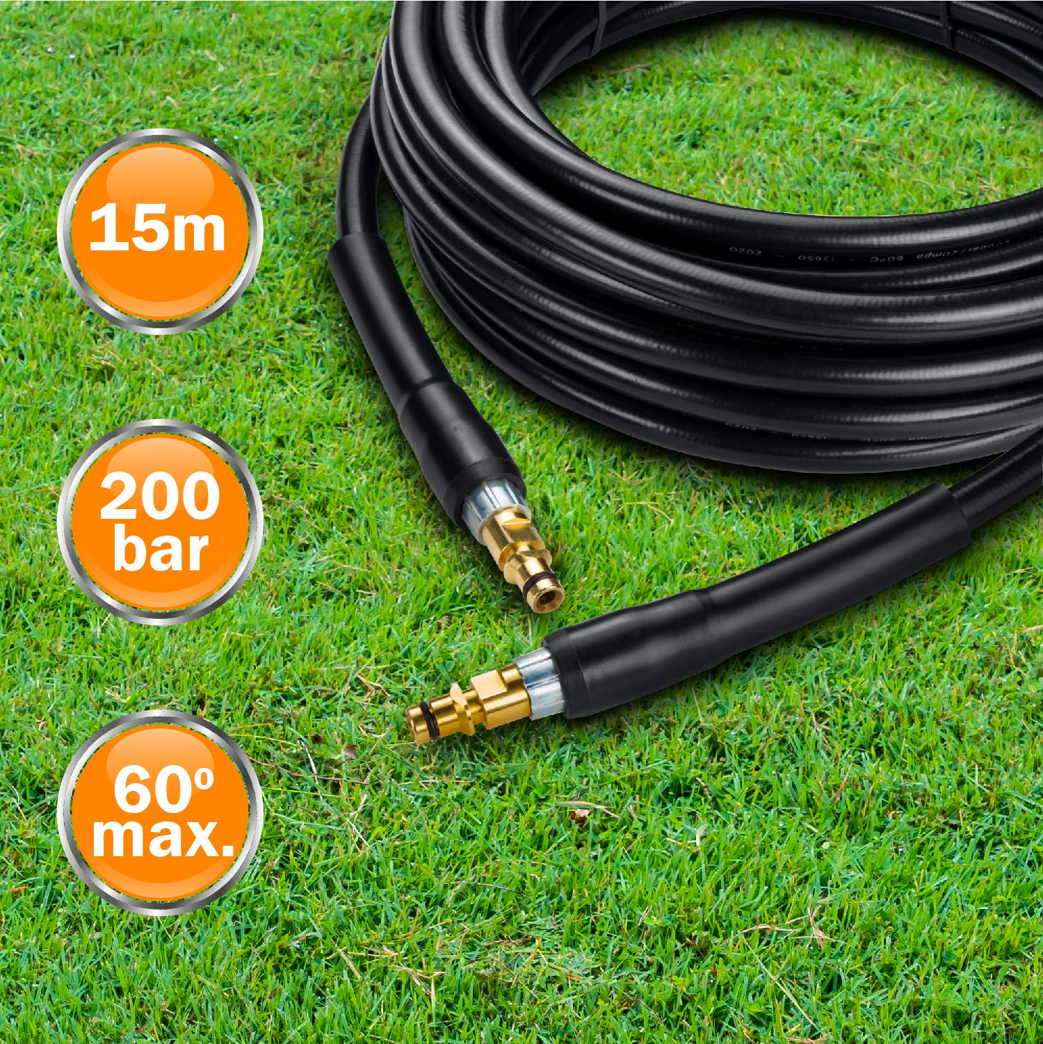 KNOFER 15m High Pressure Washer Hose for Kärcher K2-K7 | Quick Connect