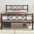 Yaheetech 3ft Single Metal Bed Frame | Cross-Design Slatted Base | Black