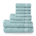 Welhome 8-Piece Cotton Towel Set – Quick Dry & Absorbent – Aqua