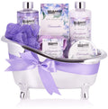 BRUBAKER Lavender Bath and Shower 7-Piece Gift Set in Silver Tub