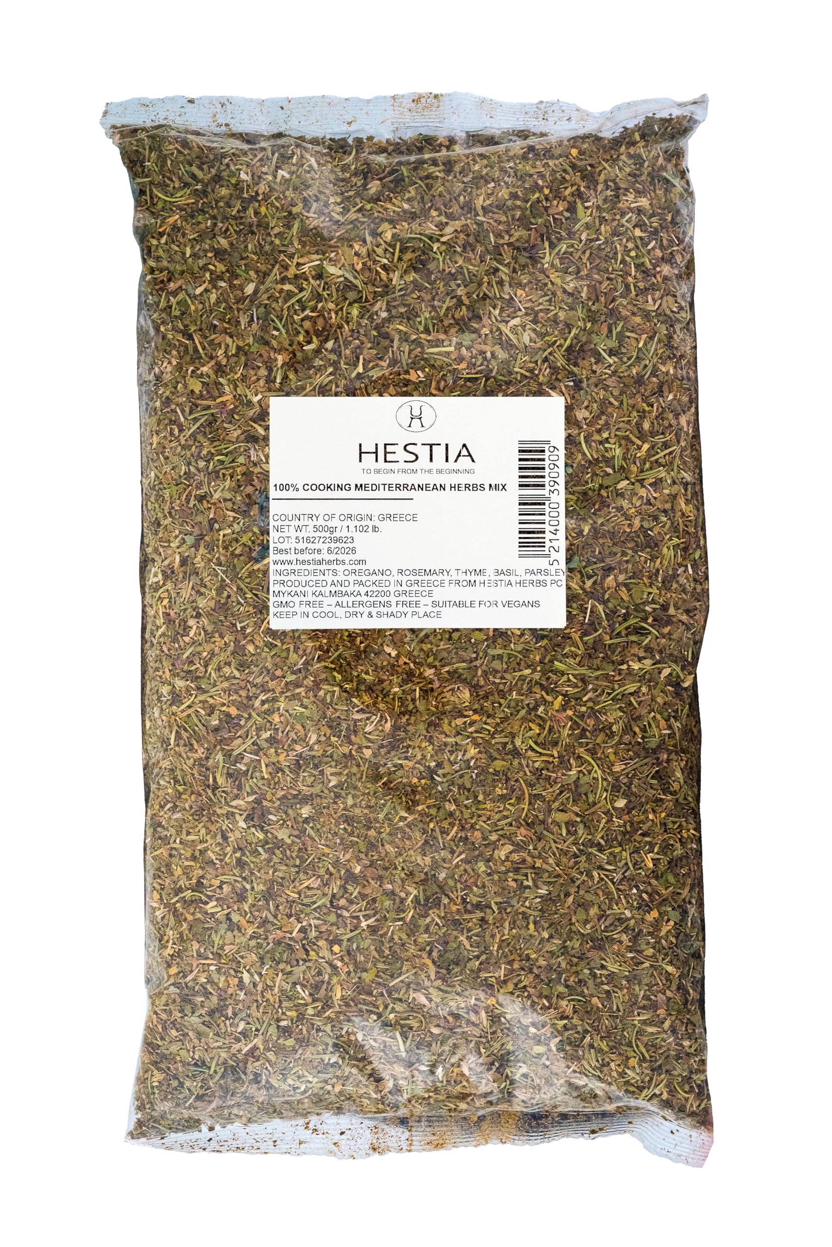 Hestia Herbs Greek Mediterranean Seasoning Mix - 500g Natural Herbal Blend