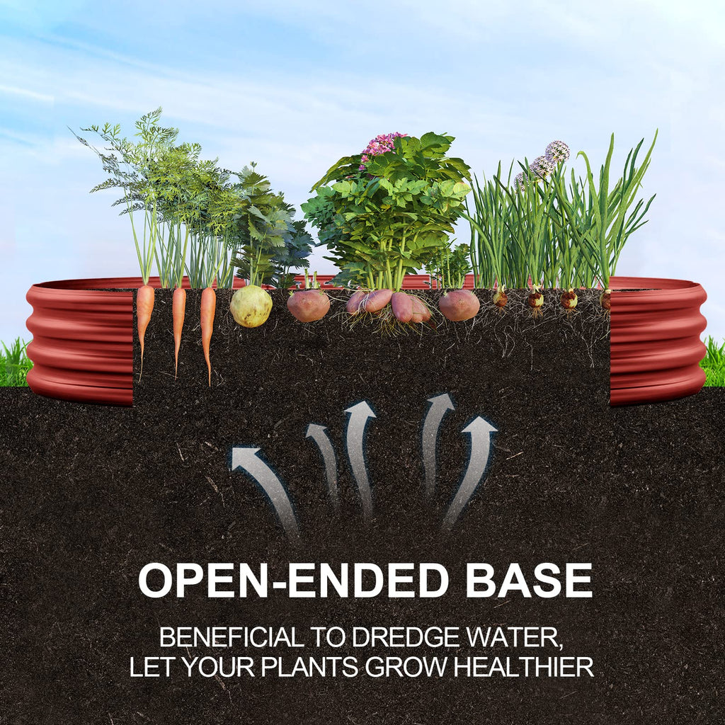 Land Guard Galvanized Raised Garden Bed - 4x2x1ft Oval Metal Planter