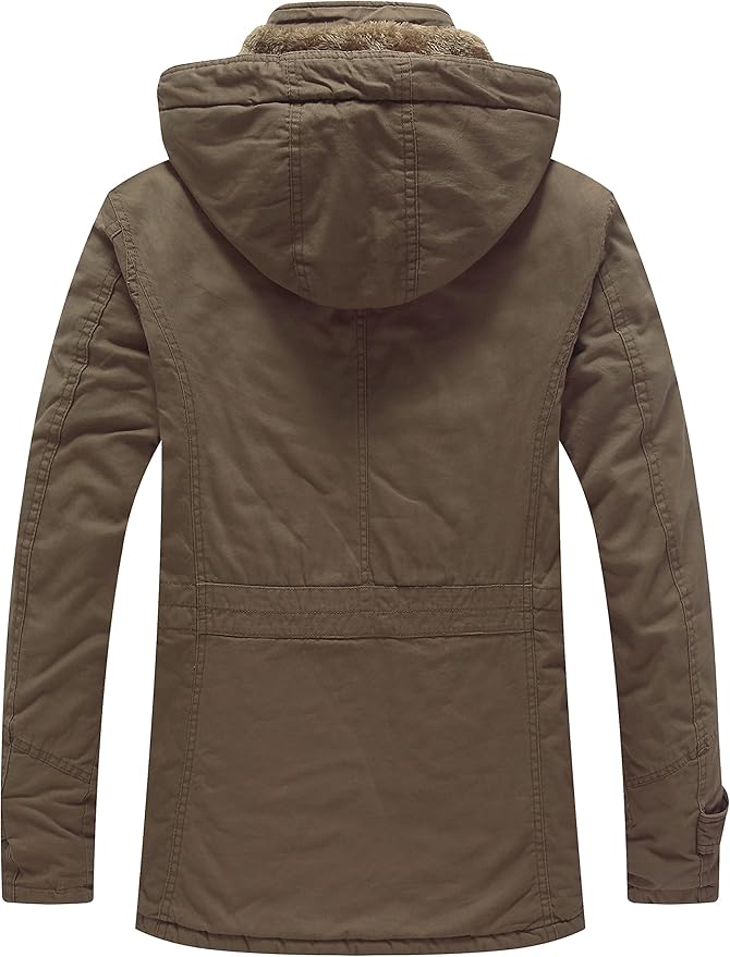 Massive Discounts Men's Fleece Lined Cotton Parka Jacket with Hood