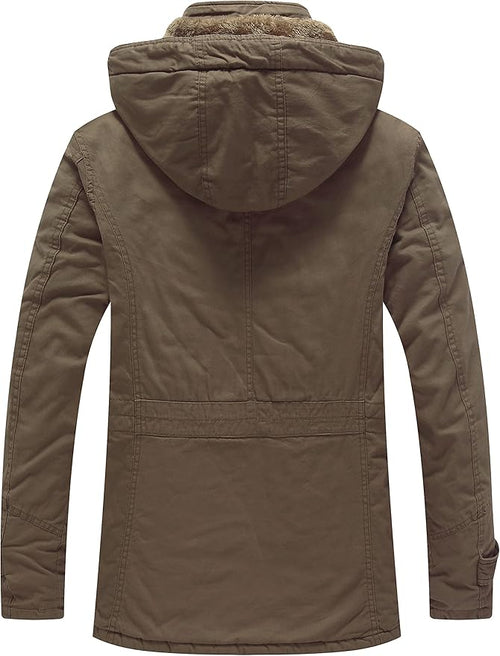 Massive Discounts Men's Fleece Lined Cotton Parka Jacket with Hood