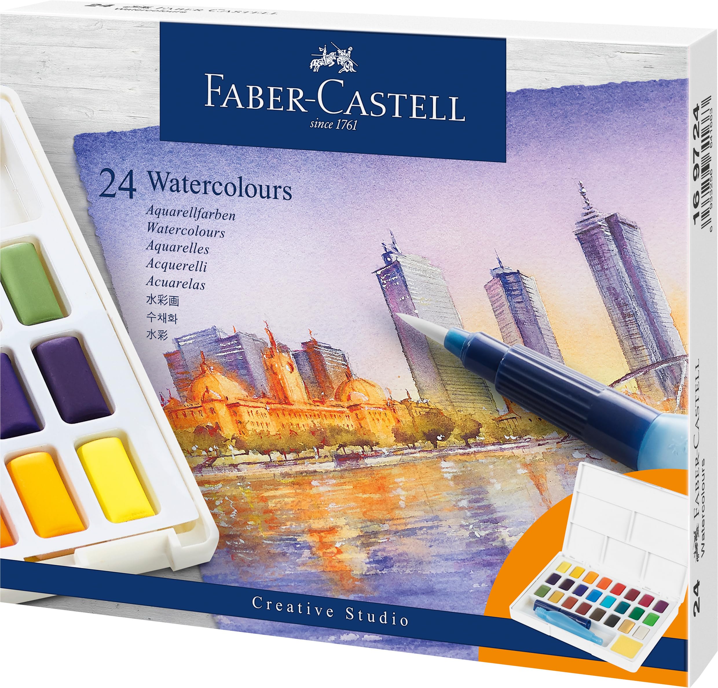 Faber-Castell Creative Studio Watercolour Pan Set - 24 Vibrant Colors