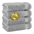 Turkish Cotton Hand Towel Set | 600 GSM Soft 4-Piece, Light Grey