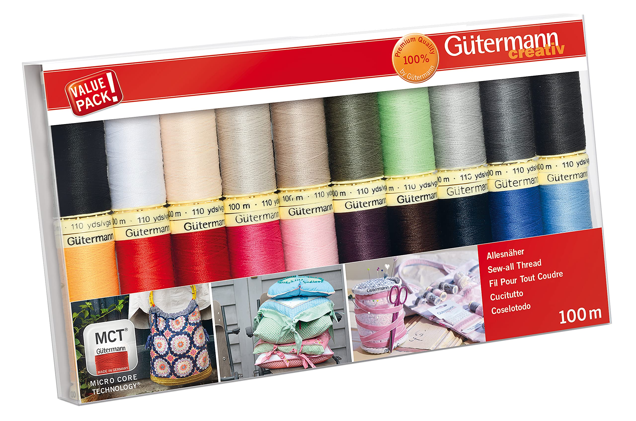 Gutermann Sew-All Polyester Sewing Thread Set - 20 Assorted Spools