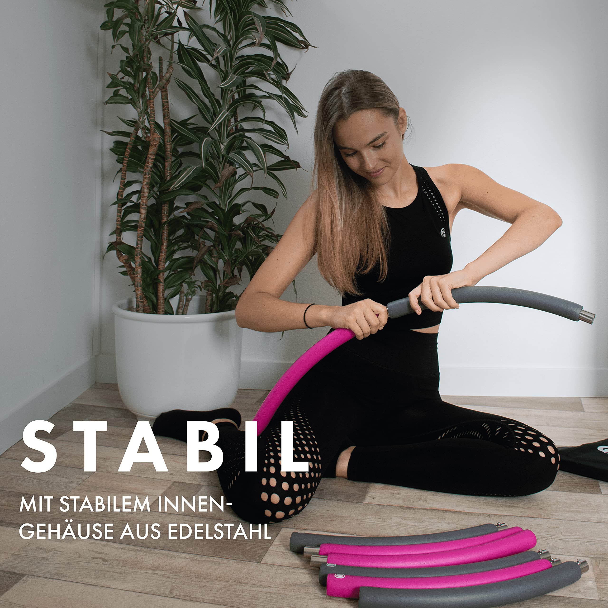 GreenWise Weighted Hula Hoop – Adjustable Stainless Steel Fitness Hoop