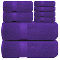 Infinitee Xclusives 8-Piece Cotton Bath Towel Set – Profound Purple