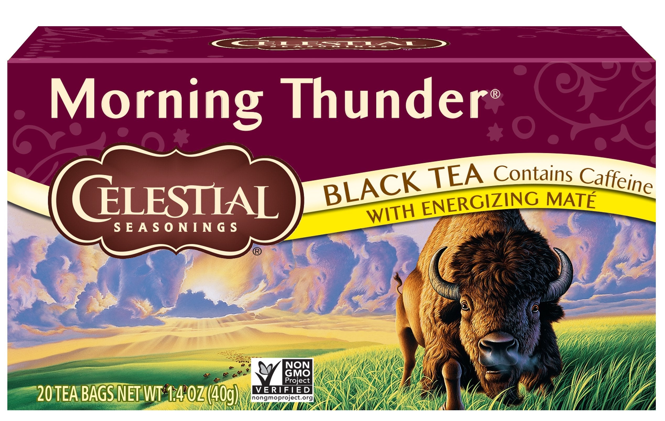 Celestial Seasonings Morning Thunder Black Tea & Yerba Mate, 20 ct