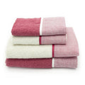 Creole Riga Cotton Bath Towel Set - Raspberry - 4 Pieces