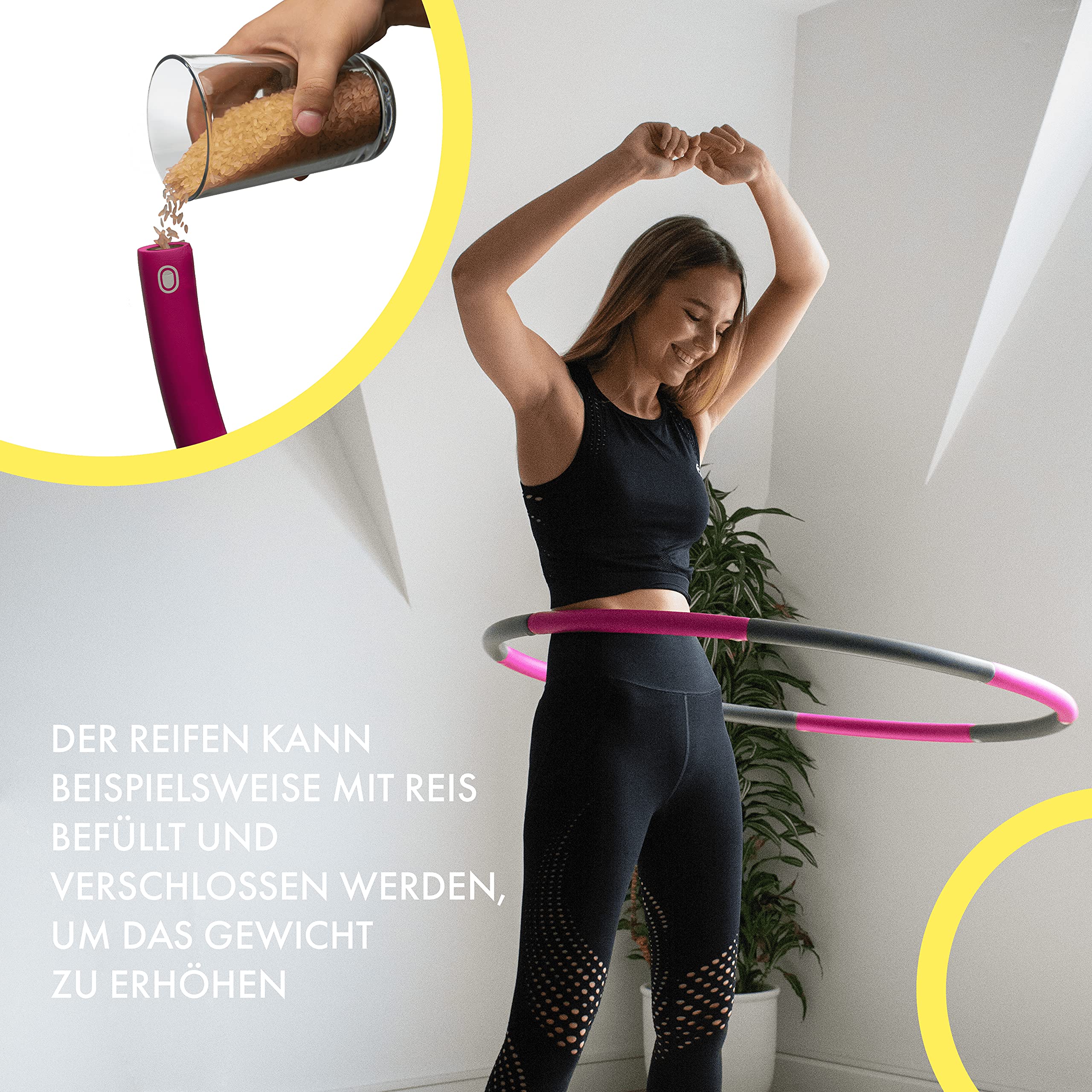 GreenWise Weighted Hula Hoop – Adjustable Stainless Steel Fitness Hoop