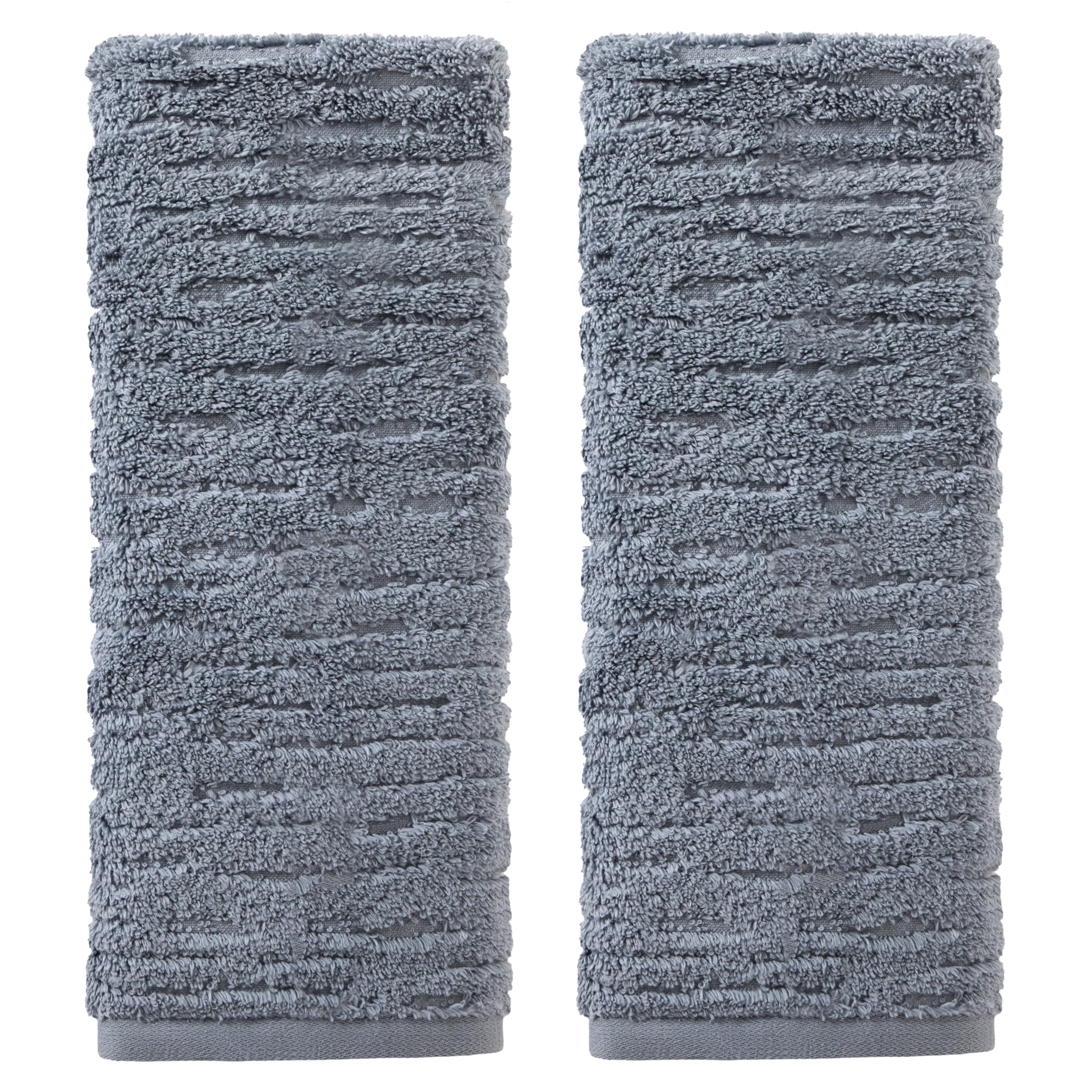SKL Home CloudSoft Cotton Hand Towel Set | 2-Piece 600 GSM Smoke Blue
